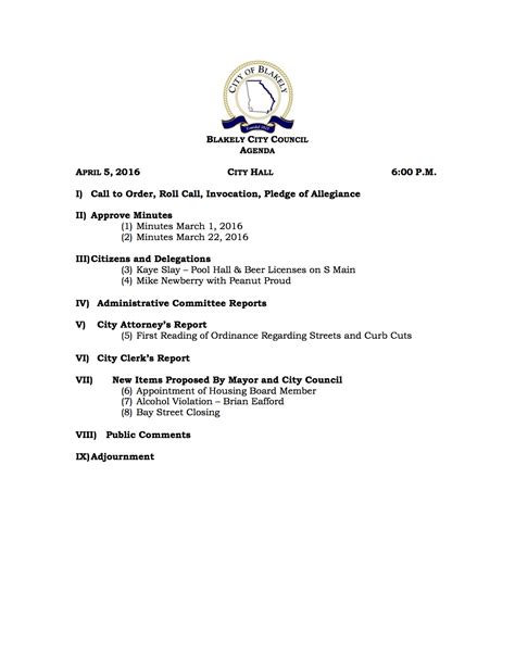 city council meeting agenda.